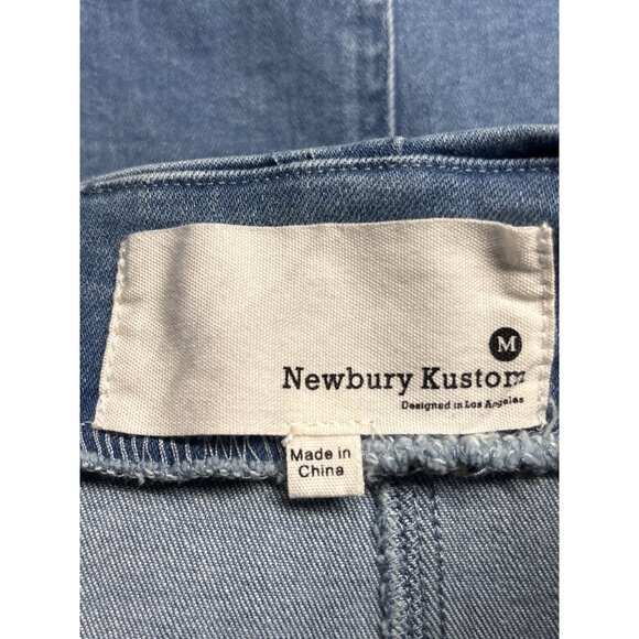 Newbury Kustom Denim Blue Mini Skirt Straight Back Zip Closure Womens M - Picture 3 of 3
